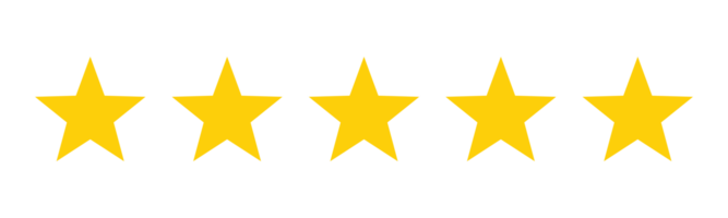 five stars icon on transparent background free png